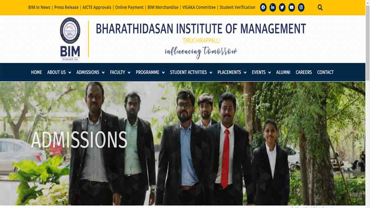 bim trichy mba admission 2022