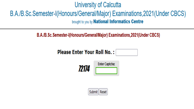 Calcutta University 1st semester results 2022 for B.A, B.Sc, B.Com