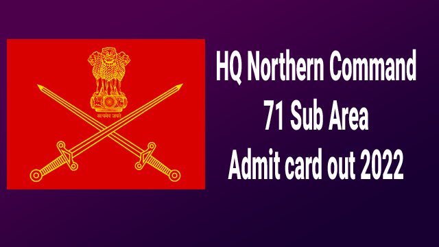 HQ Northern Command Group c Admit card 2022