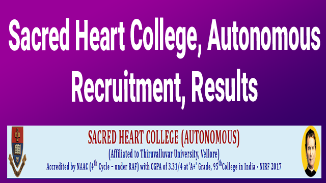 Sacred Heart College Recruitment 2022