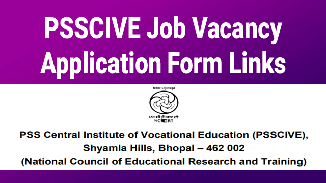 PSSCIVE Recruitment 2022