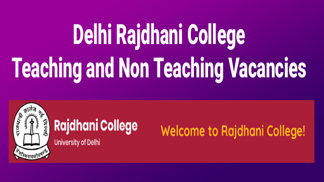 Delhi Rajdhani College Recruitment