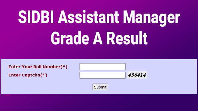 sidbi assistant manager result