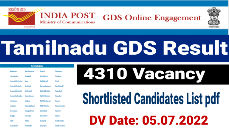 TN GDS Shortlisted List 2022