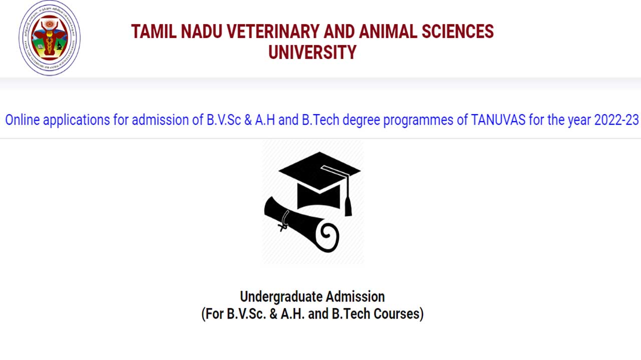 TANUVAS UG Admission Online Application Form 2022