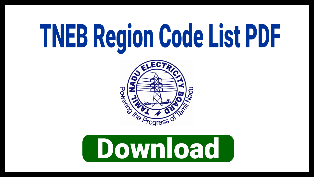 TNEB Distribution Code List pdf