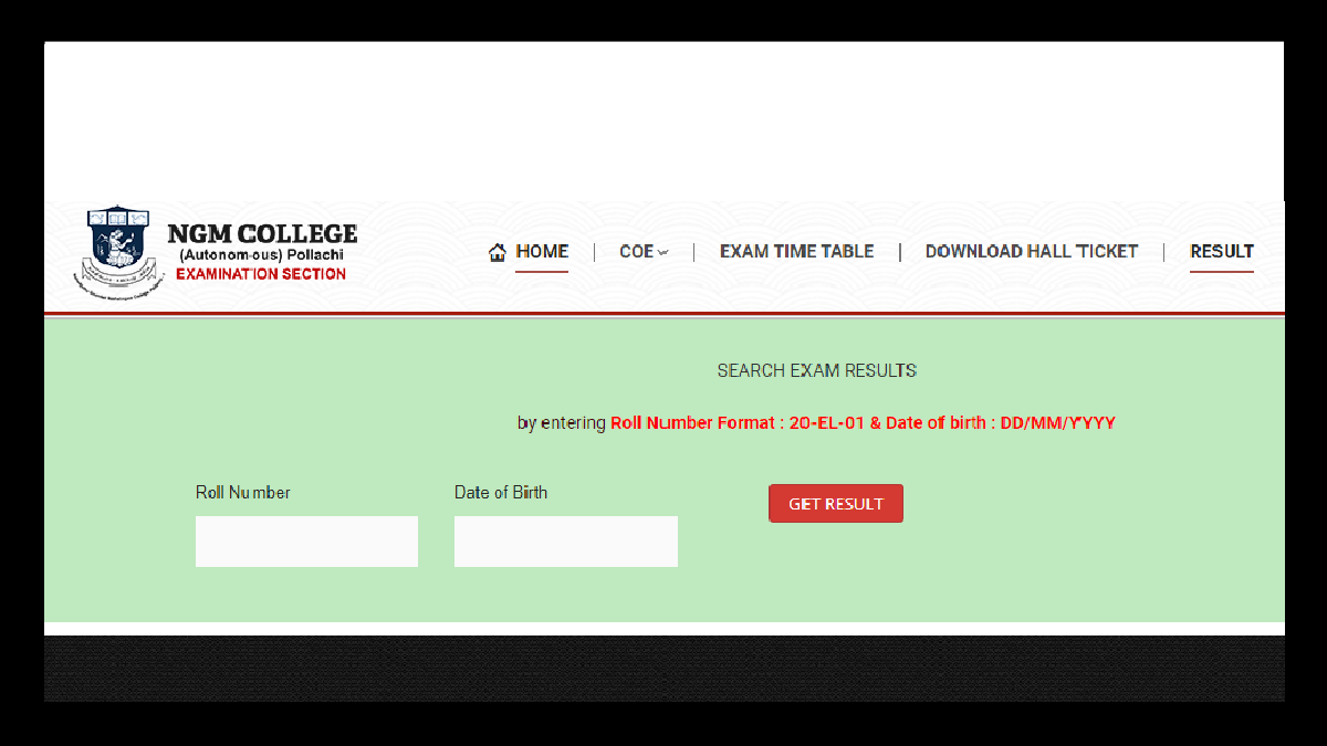 NGM College UG PG Result 2022