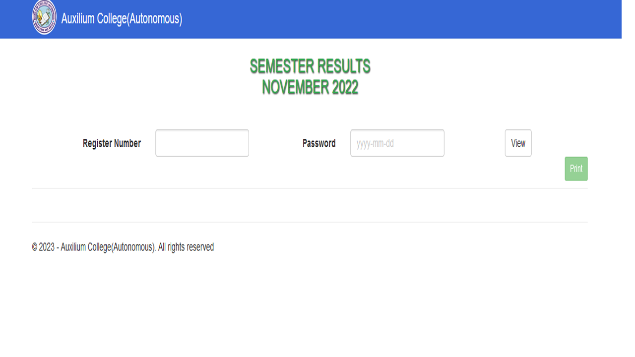 Auxilium College Nov Results 2022