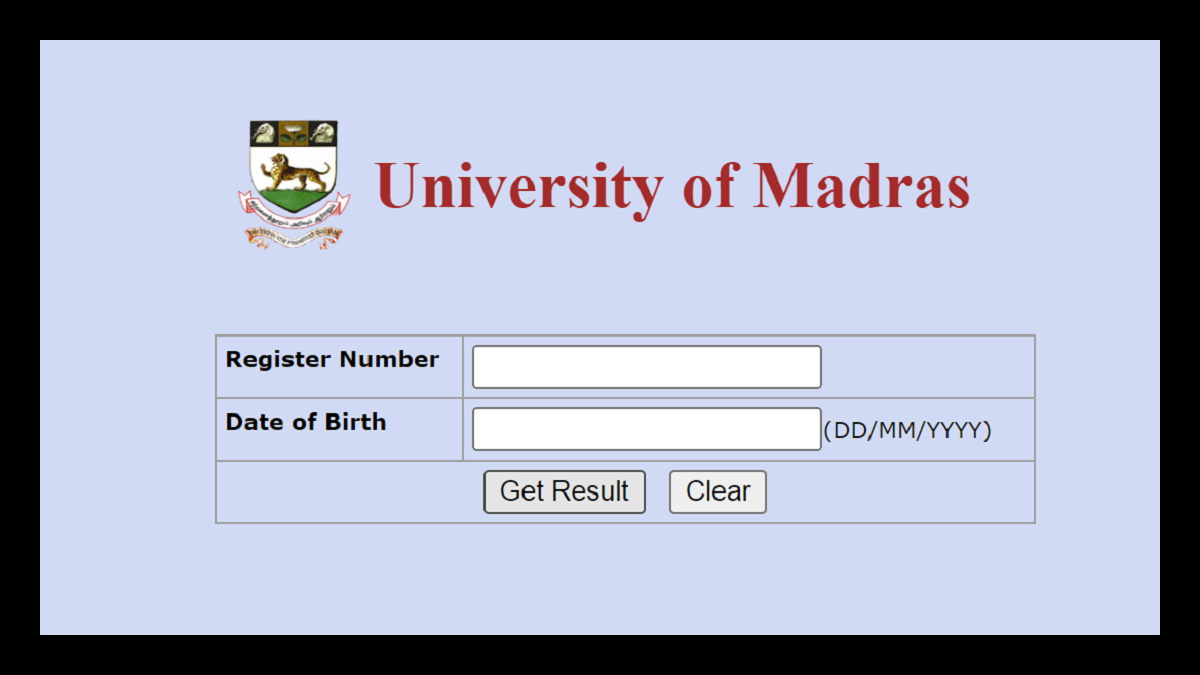 Madras University November 2022 Exam Result